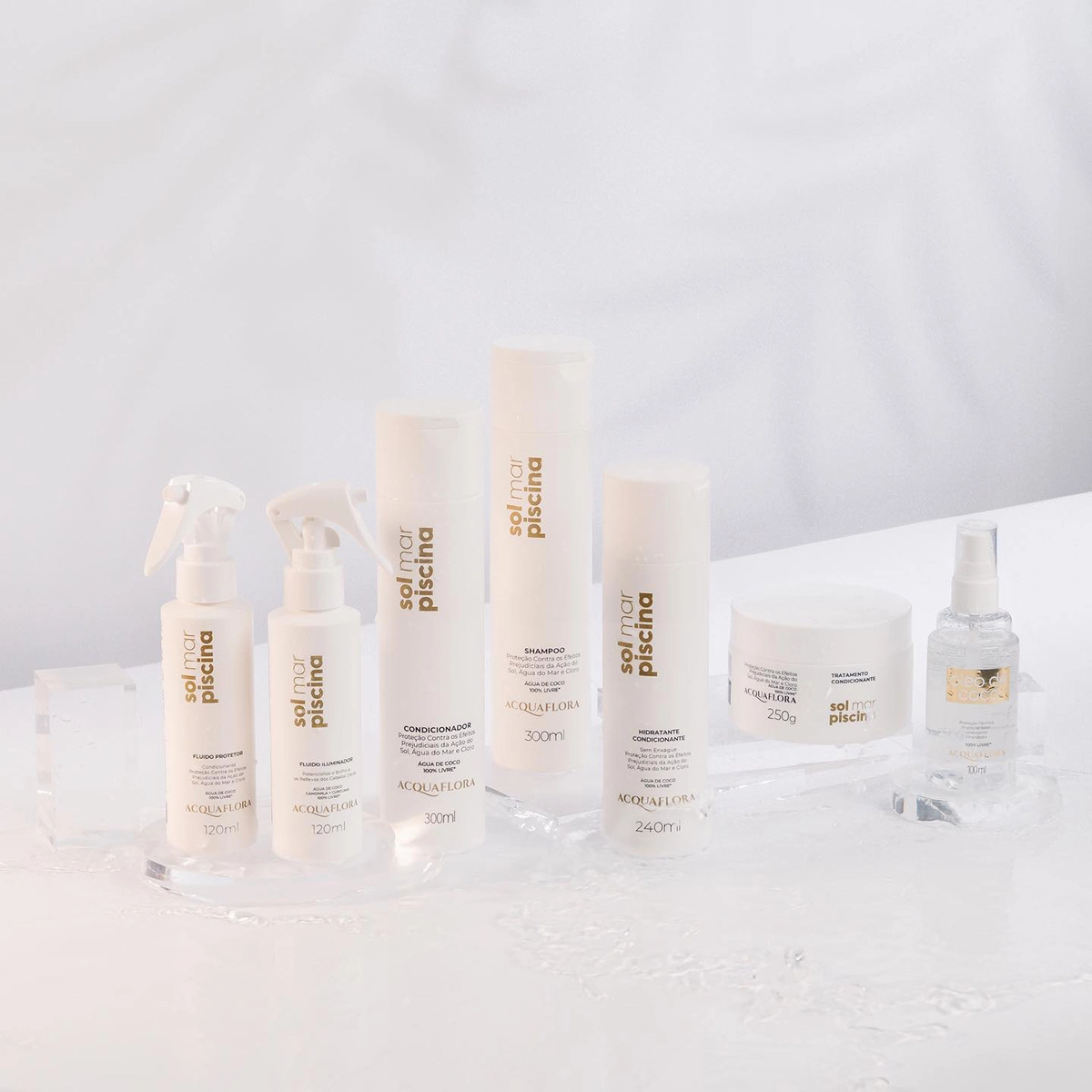 Kit Shampoo e Condicionador Acquaflora Sol Mar Piscina 300ml Produto Kit Shampoo e Condicionador Acquaflora Sol Mar Piscina 300ml
