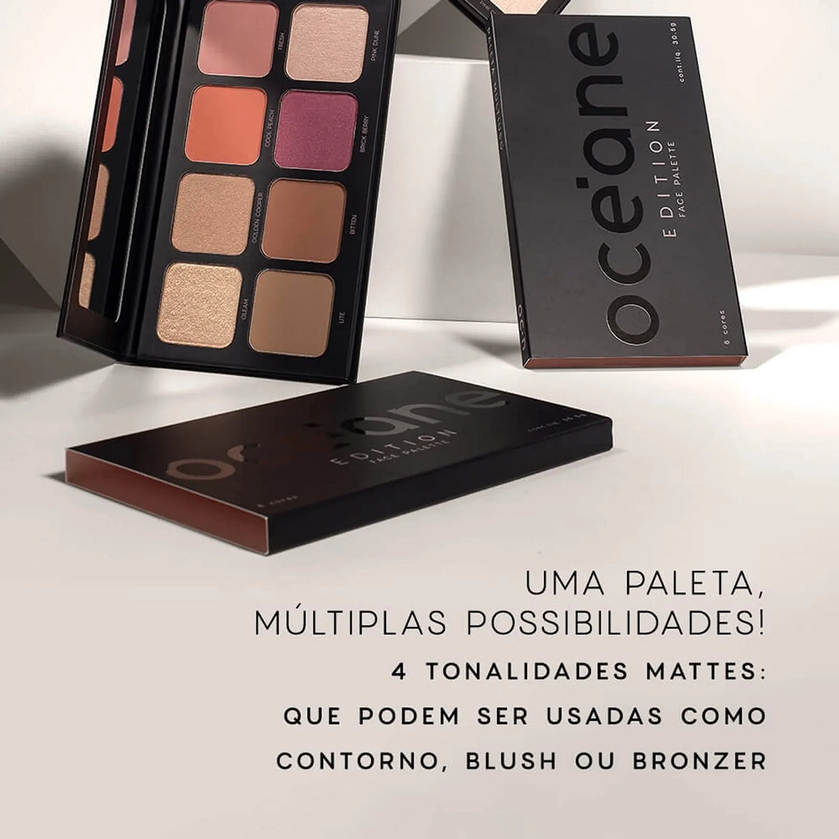 Produto: Kit Océane Edition Face Palette Drama Lash Blush Glossy e Batom Nude Pink (4 produtos)