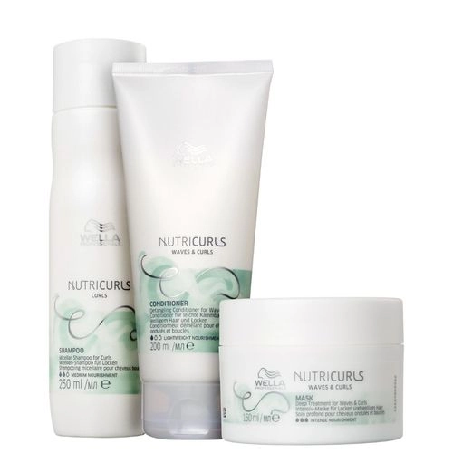 Produto Kit Wella Professionals Nutricurls Shampoo 250ml Condicionador 200ml Máscara 150ml