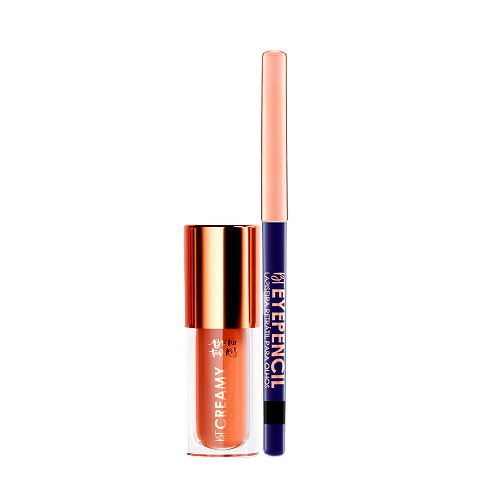 Produto: Kit EyePencil Black e Batom Creamy Dulce de Leche