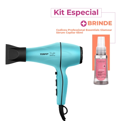 Produto: Kit Taiff Style 2000W 220V Azul Tiffany Secador Cadiveu Essentials Glamour Sérum (2 produtos)