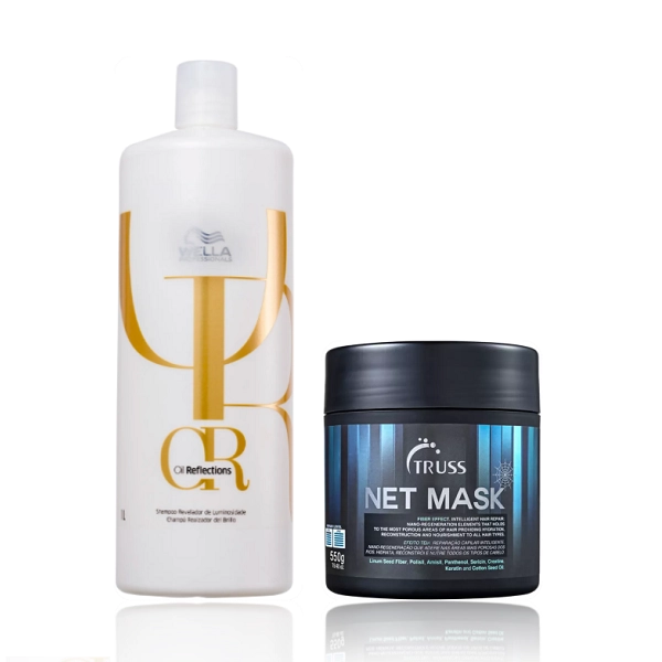Produto: Wella Oil Reflections Shampoo 1L +Truss Net mask 550g