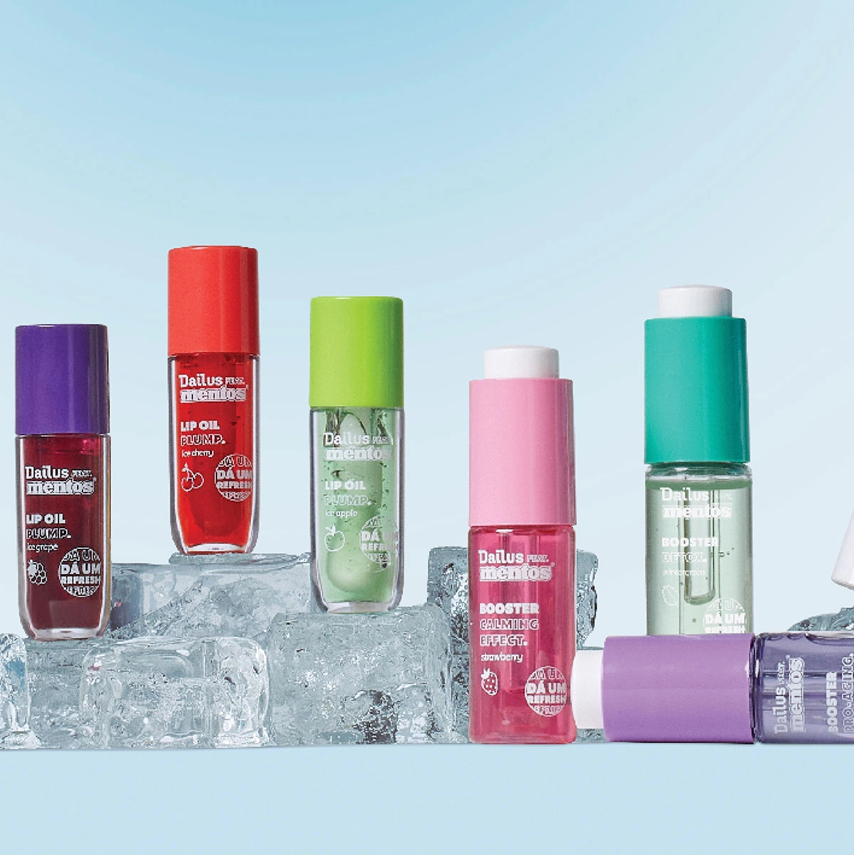 Produto: Kit Dailus Feat Mentos Sérum Facial Booster Pro-Aging Grape  Anti-Idade e Cooling para Área dos Olhos (3 produtos)