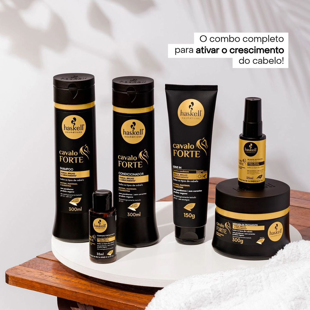 Produto: Kit Haskell Cavalo Forte Home Care Lamelar Dupla (5 produtos)