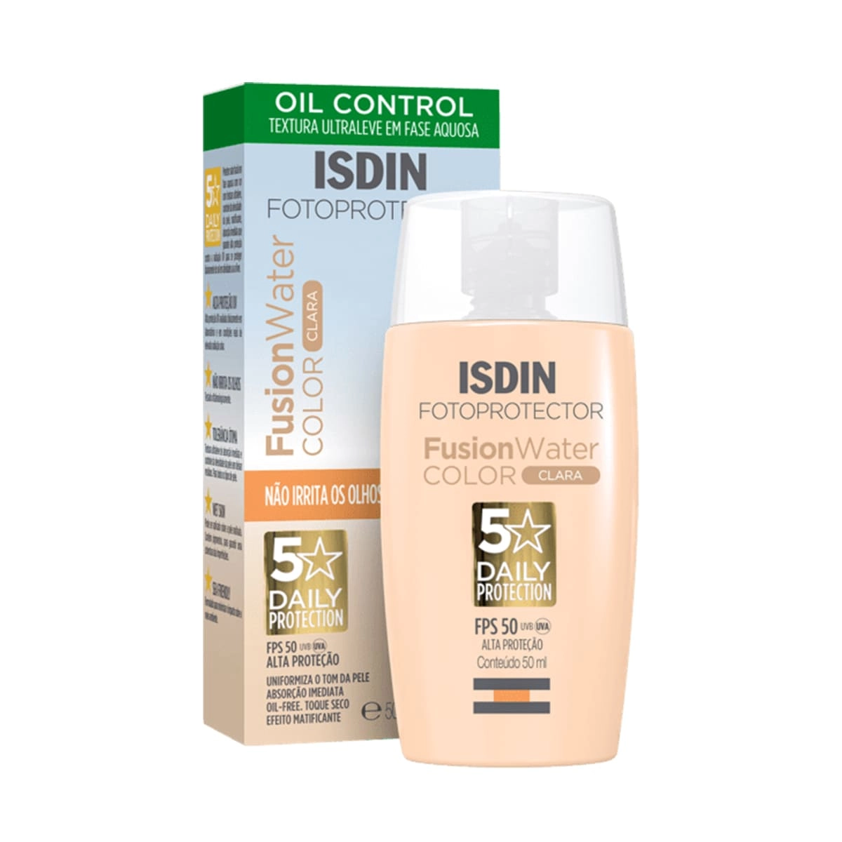 Produto: Protetor Solar Facial Com Cor Clara Fps 50 Isdin Fusion Water 50ml