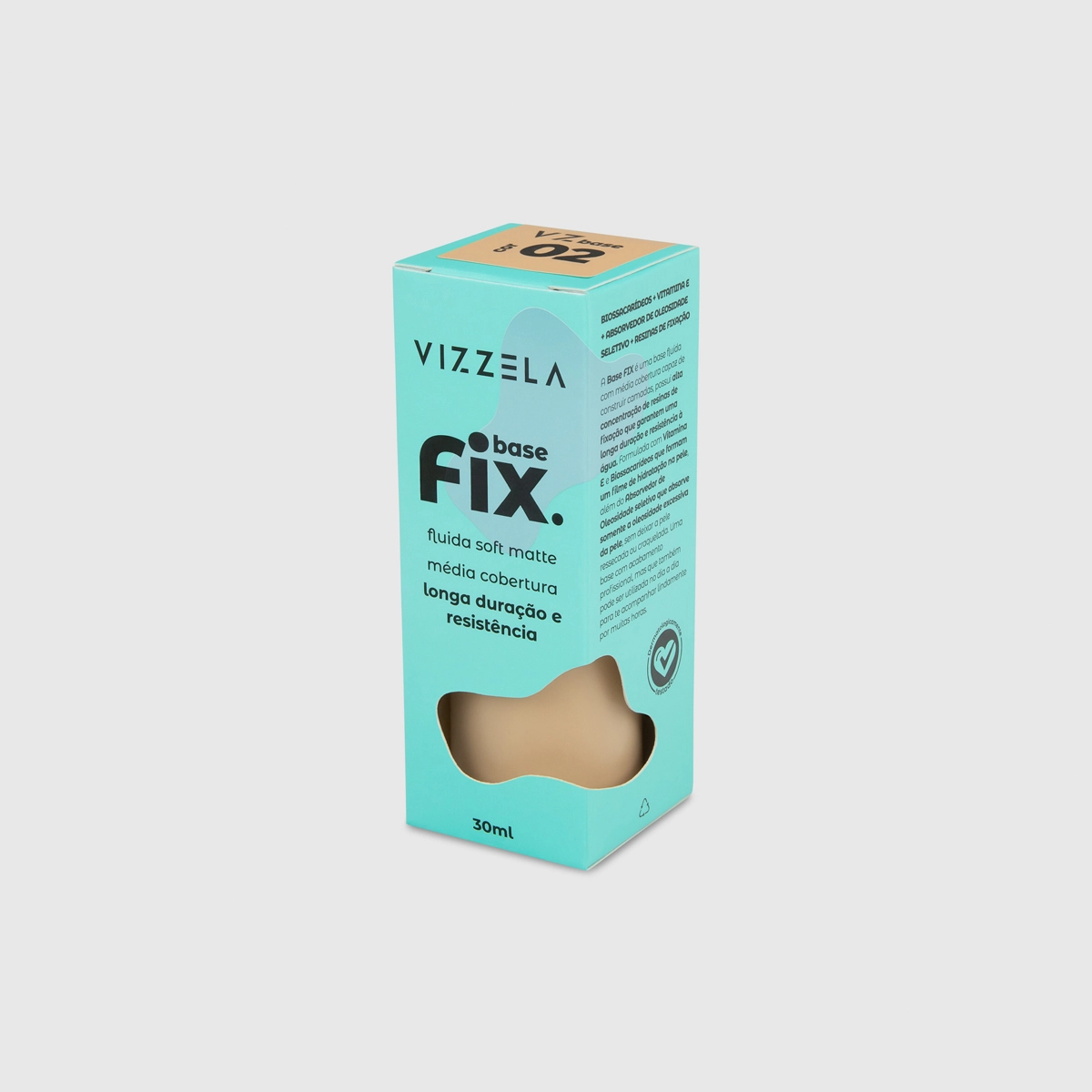 Produto: Base Líquida Soft Matte Fix Cor 02 Vizzela Fix 30ml
