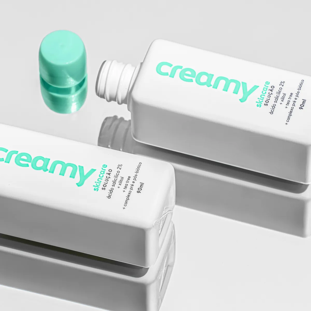 Produto: Kit Creamy Ácido Salicílico Solução Tônica Antiacne e Eye Cream Creme Antirrugas Clareador (2 produtos)