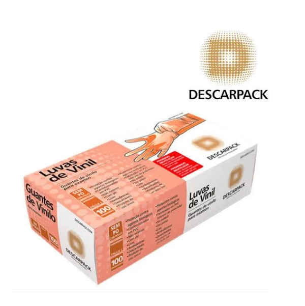 Produto: Luva Profissional Vinil Descarpack Sem Pó 100 Un - M