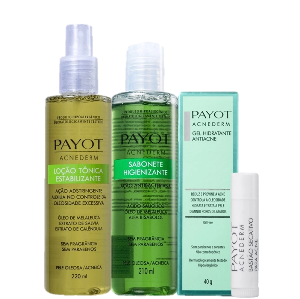 Kit Payot Acnederm Completo (4 Produtos) Produto: Kit Payot Acnederm Completo (4 Produtos)