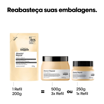 Kit Máscara Capilar 200g e Óleo Reparador 30ml L'Oréal Professionnel Absolut Repair Produto Kit Máscara Capilar 200g e Óleo Reparador 30ml L'Oréal Professionnel Absolut Repair