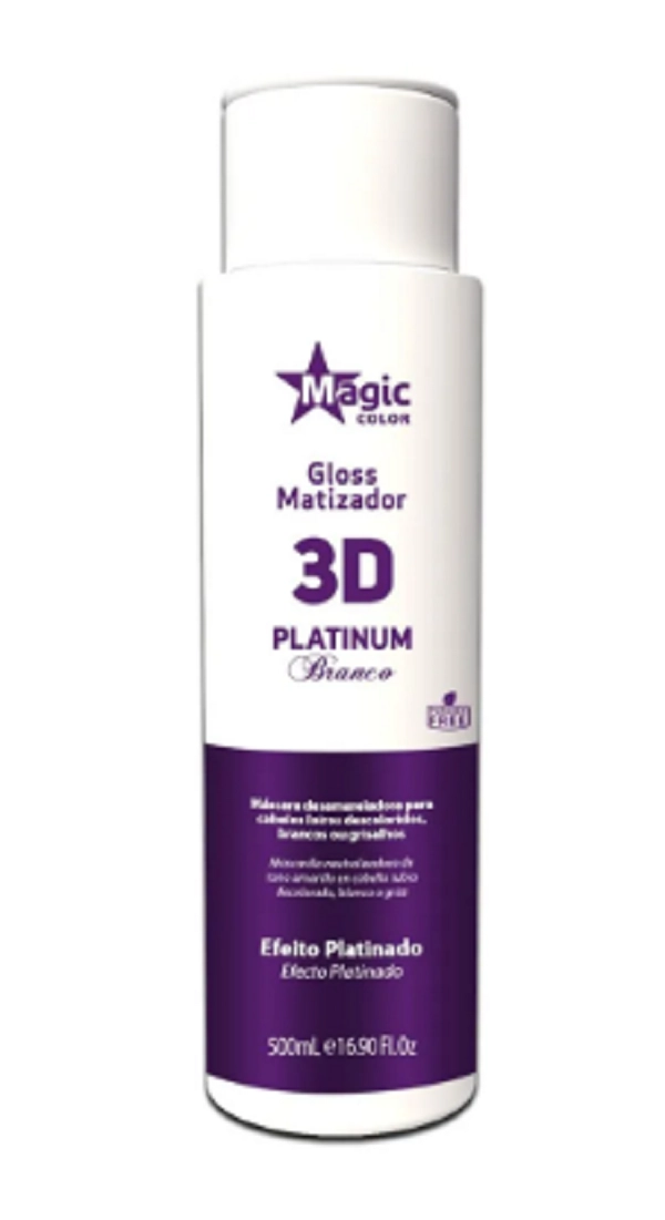 Matizador 3d Platinum Branco Magic Color 500ml Produto: Matizador 3d Platinum Branco Magic Color 500ml