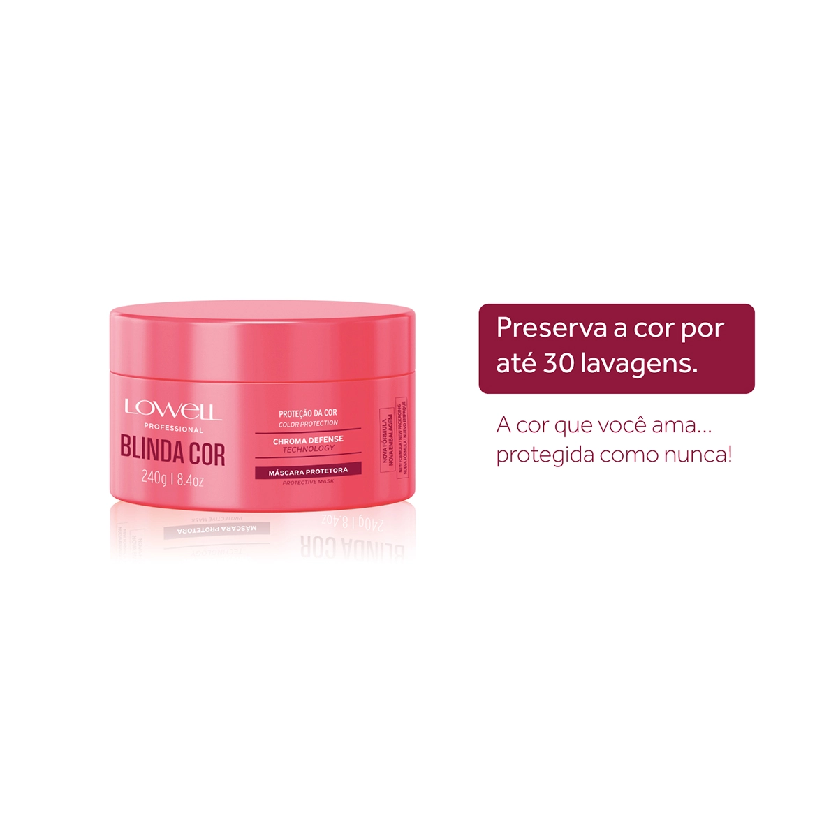 Produto: Máscara Capilar Blinda Cor Lowell 240g