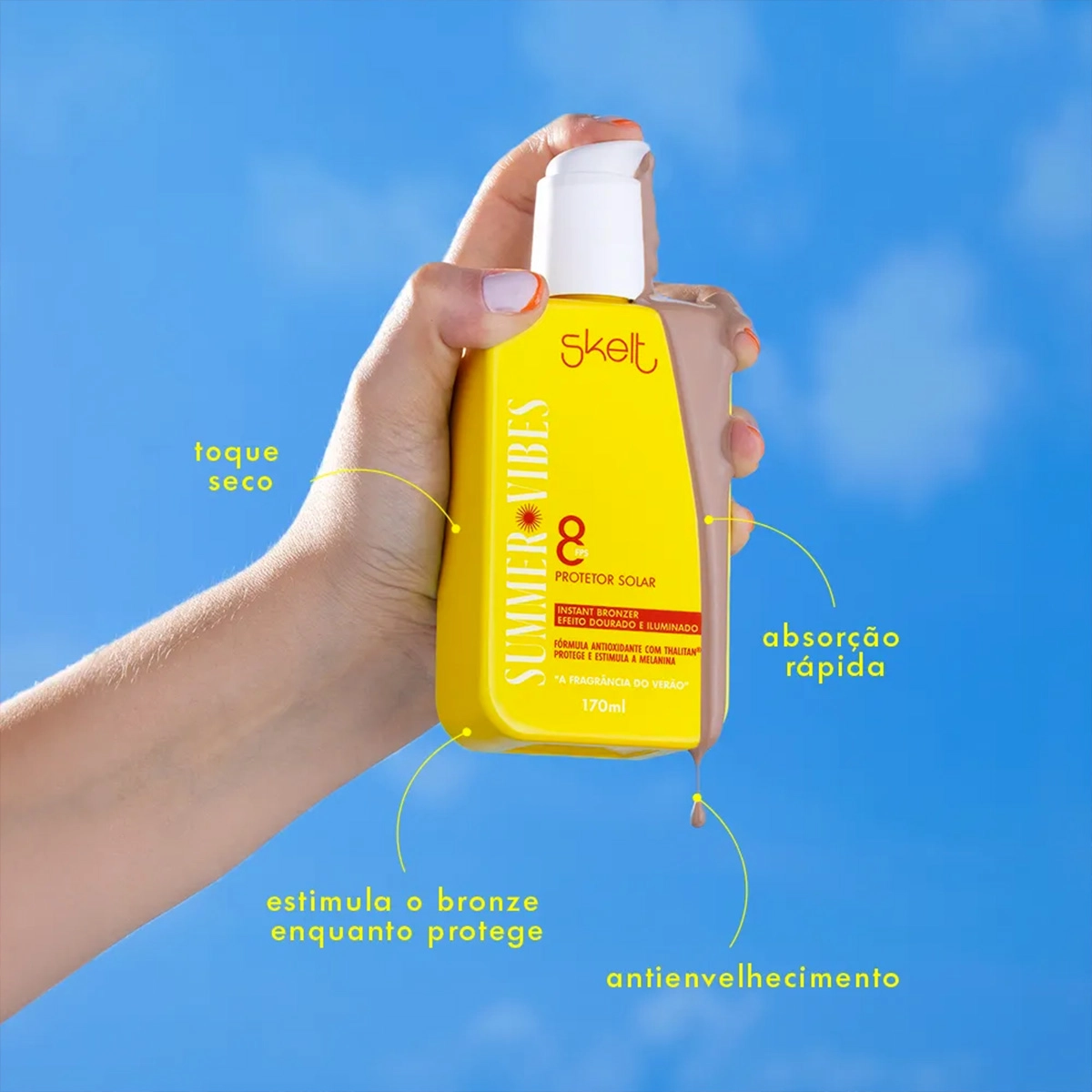 Produto: Kit Skelt Summer Vibes Glow Dark Autobronzeador Protetor Solar (2 produtos)