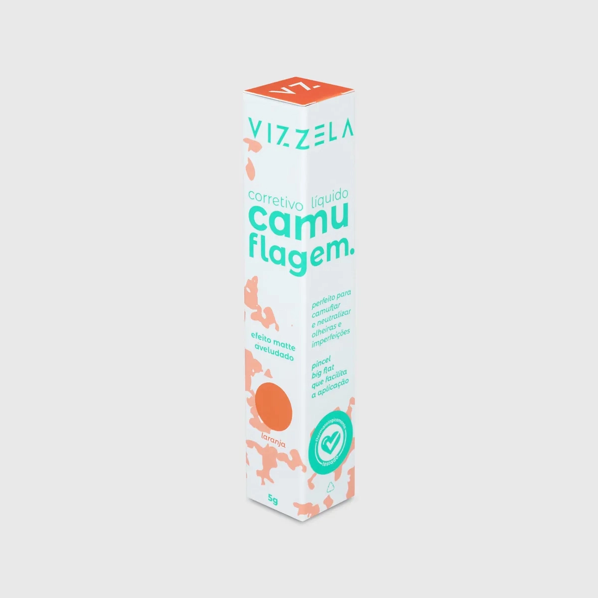 Produto: Corretivo Líquido Camuflagem Laranja Vizzela 5g