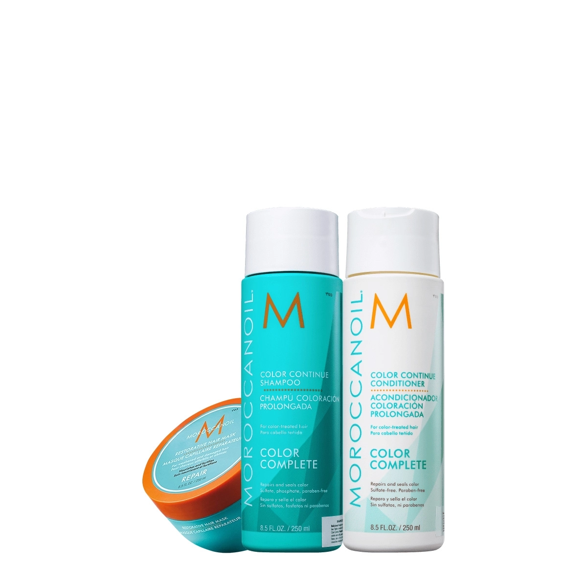 Kit Moroccanoil Color Complete Color Continue Shampoo Condicionador e Máscara de Nutrição (3 produtos) Produto: Kit Moroccanoil Color Complete Color Continue Shampoo Condicionador e Máscara de Nutrição (3 produtos)
