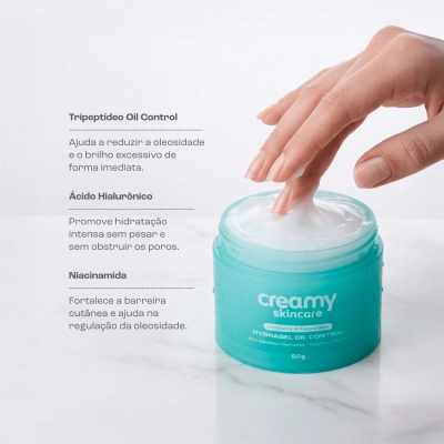 Gel Hidratante Facial Hydragel Oil Control Creamy Skincare 50g Produto Gel Hidratante Facial Hydragel Oil Control Creamy Skincare 50g