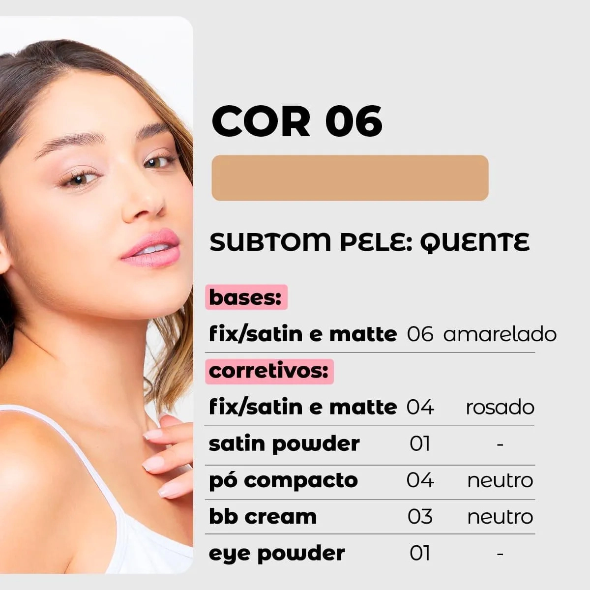 Produto: Kit Vizzela Fix HD Powder Cor 6 Base Pó Translúcido (2 produtos)