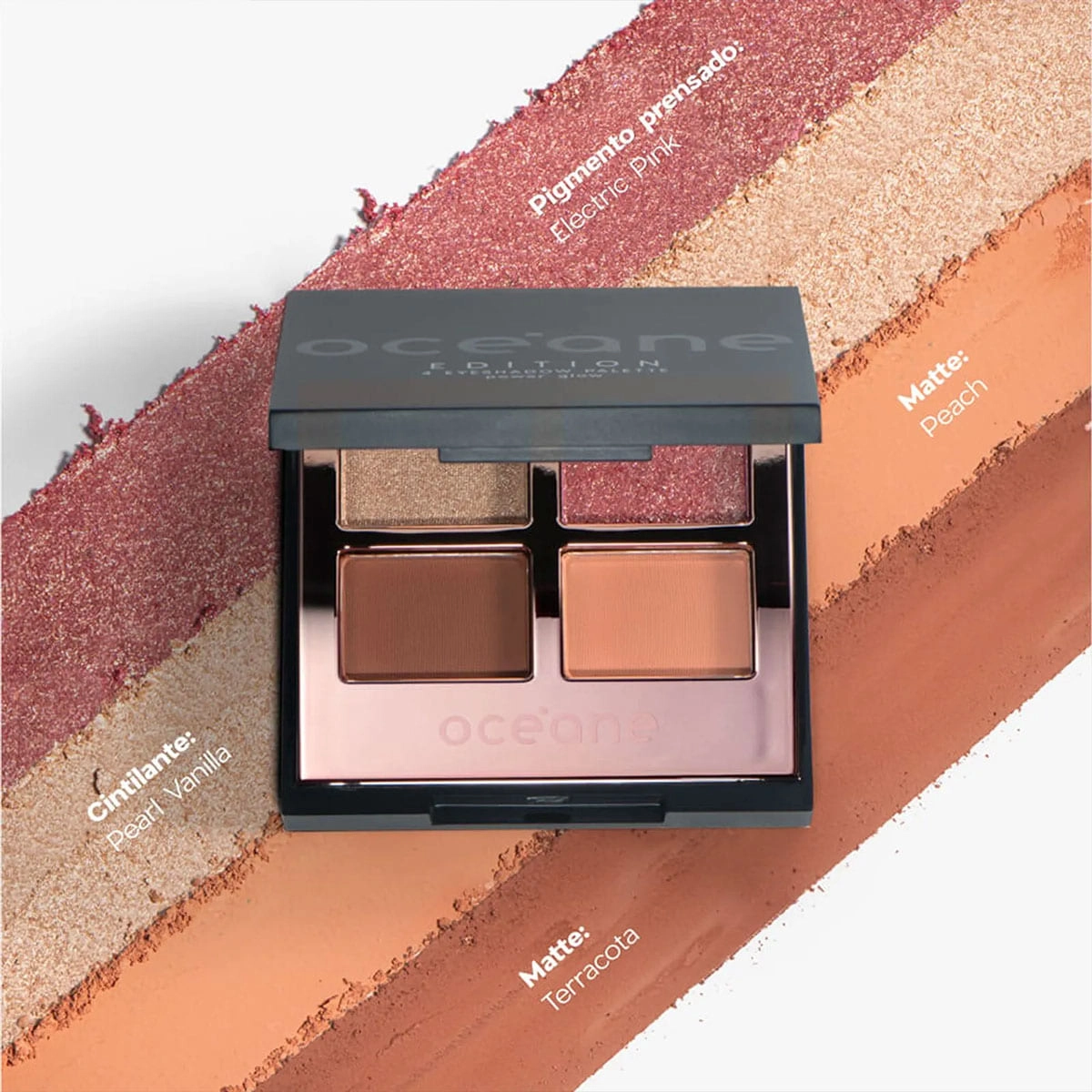 Produto: Kit Océane Edition Paleta Eyeshadow Glow Drama Lash e Blush Stick Cloudy Pink (3 produtos)