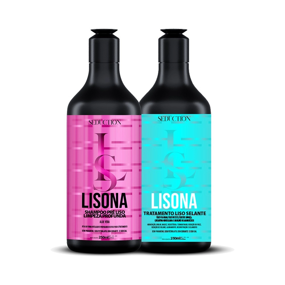 Produto: Kit Progressiva Lisona Seduction Shampoo + Tratamento Liso Selante 250ml
