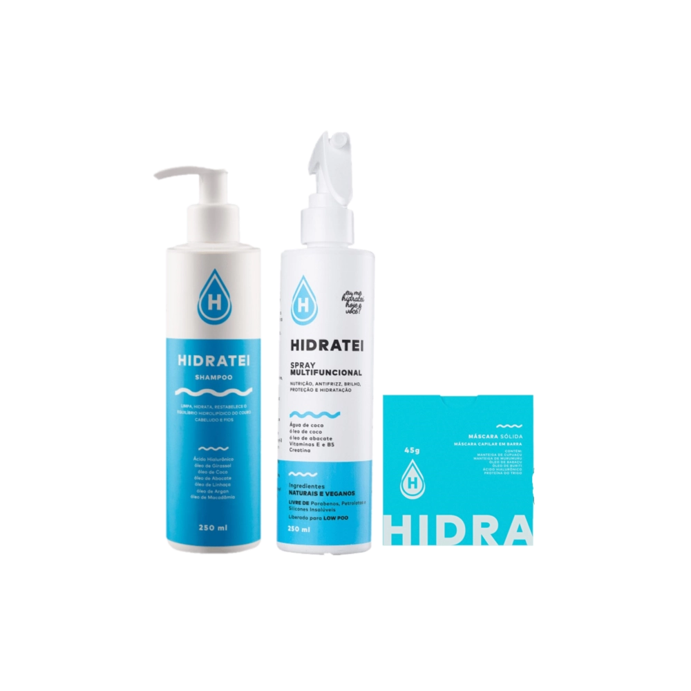 Kit Hidratei Máscara Sólida Multifuncional (3 produtos) Produto: Kit Hidratei Máscara Sólida Multifuncional (3 produtos)