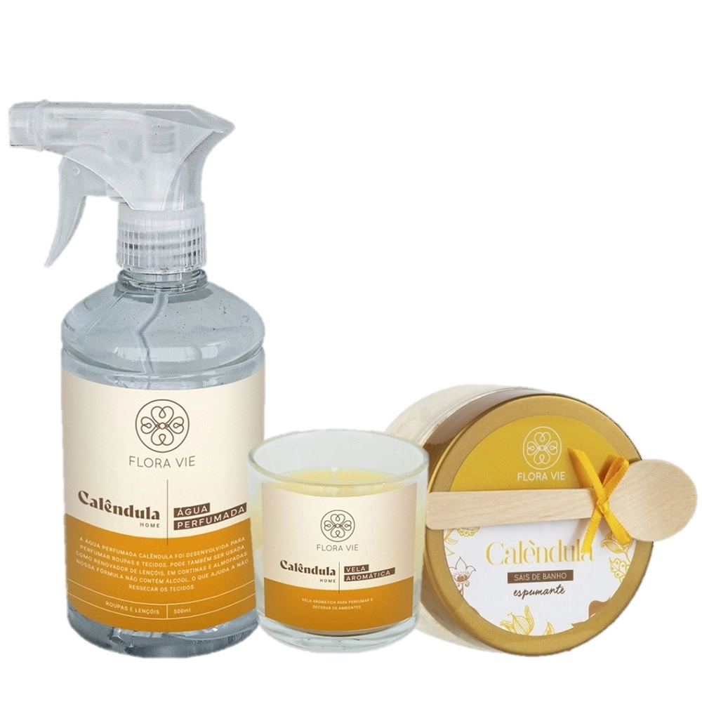 Produto: Kit Flora Vie Calendula Aromatizado e Tratamento de Pele (3 Produtos)