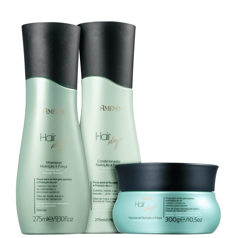 Amend Hair Dry Nutrição e Força Kit Shampoo Condicionador 275ml e Mascara 300g Produto: Amend Hair Dry Nutrição e Força Kit Shampoo Condicionador 275ml e Mascara 300g