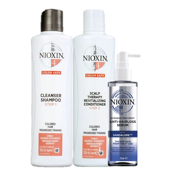 Produto: Nioxin Sistema 4 Cleanser Duo 300ml e Serum Anti Hair 70ml 3 Produtos