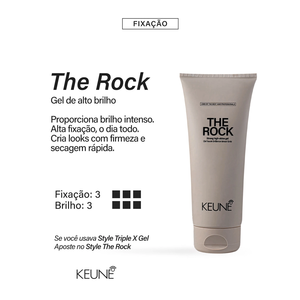 Produto: Gel Fixador The Rock Keune Style 200ml