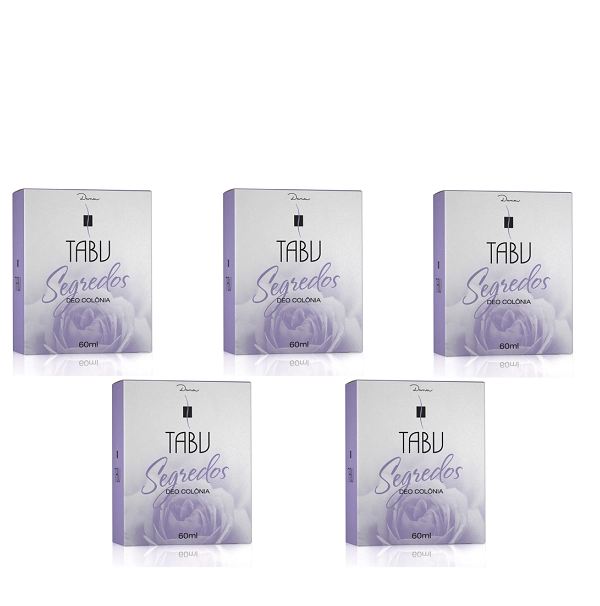 Produto: Tabu Deo Colônia 60ml 5 Unidades+Segredo 60ml 5 Unidades+ Romance 60ml 5 Unidades+Flores 60ml 5 Unidades