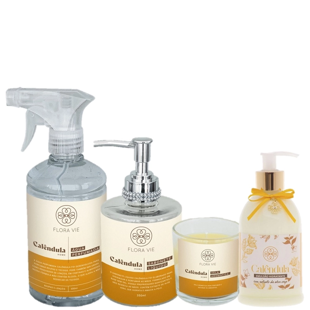 Produto: Kit Flora Vie Calendula Aroma Intenso e Pele Hidratada (4 Produtos)