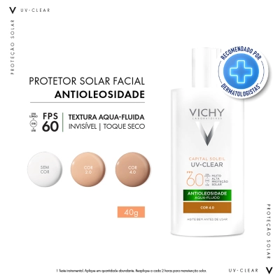 Produto: Protetor Solar Facial Cor 4.0 Vichy Capital Soleil Uv Clear Fps 60 40g
