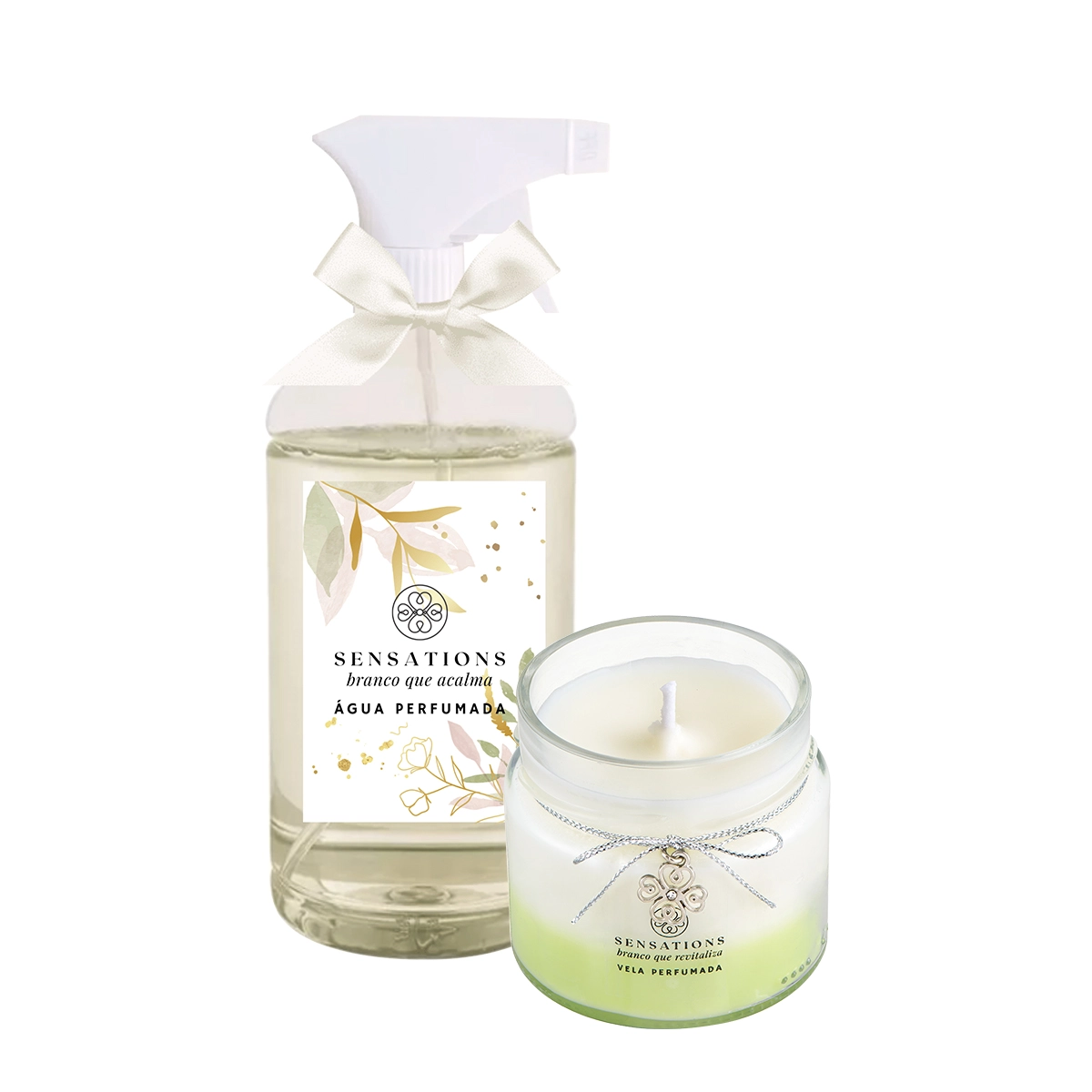 Produto: Kit Flora Vie Branco que Revitaliza Vela e Água Perfumada (2 produtos)