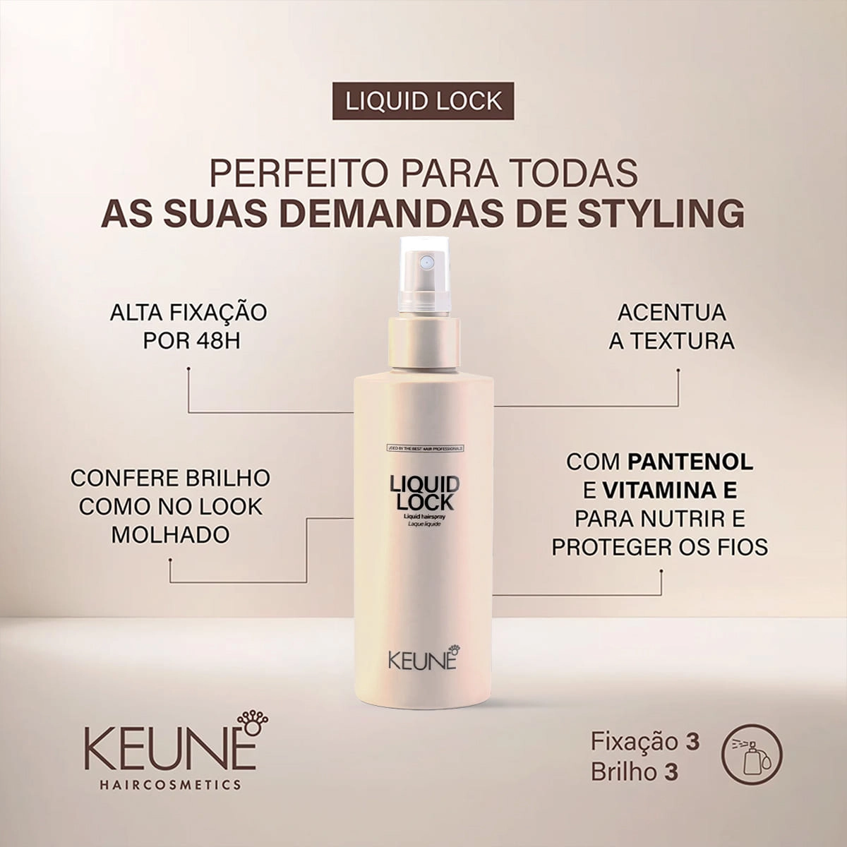 Spray Fixador Liquid Lock Keune Style 200ml Produto Spray Fixador Liquid Lock Keune Style 200ml