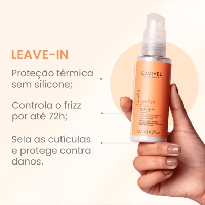 Produto Kit Escova Secadora Taiff Easy 1200W 127V Rosa e Leave-in Cadiveu Bye Bye Frizz 120ml