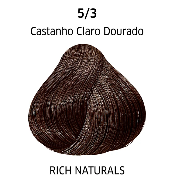 Produto: Coloração Permanente Castanho Claro Dourado 5.3 Wella Professionals Color Perfect 60ml