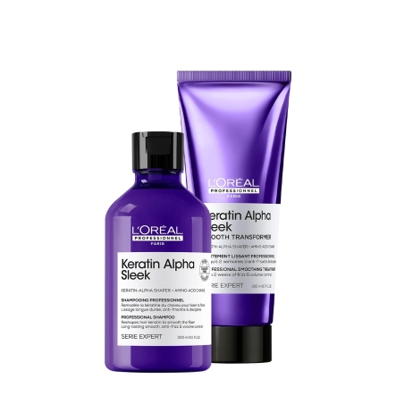 Kit L'Oréal Professionnel Keratin Alpha Sleek - Efeito Liso Prolongado (2 produtos) Produto Kit L'Oréal Professionnel Keratin Alpha Sleek - Efeito Liso Prolongado (2 produtos)