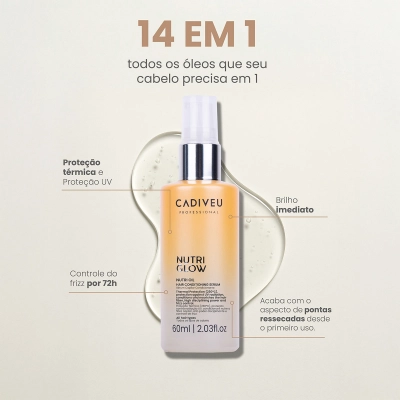 Kit Cadiveu Nutri Glow Shampoo 250ml Condicionador 250ml Máscara 200ml Óleo 60ml Produto Kit Cadiveu Nutri Glow Shampoo 250ml Condicionador 250ml Máscara 200ml Óleo 60ml