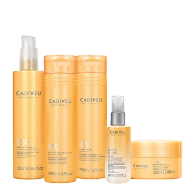 Kit Cadiveu Professional Nutri Glow Booster Home Care Fluído Oil (5 produtos) Produto: Kit Cadiveu Professional Nutri Glow Booster Home Care Fluído Oil (5 produtos)