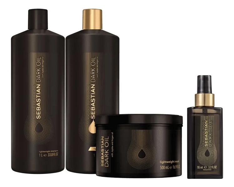 Kit Sebastian Professional Dark Oil Shampoo 1000ml Condicionador 1000ml Máscara 500ml Óleo 95ml Produto Kit Sebastian Professional Dark Oil Shampoo 1000ml Condicionador 1000ml Máscara 500ml Óleo 95ml