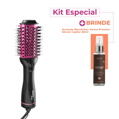 Produto: Kit Taiff Easy 1200W 127V Rosa Escova Secadora Arvensis Revolution Sérum (2 produtos)