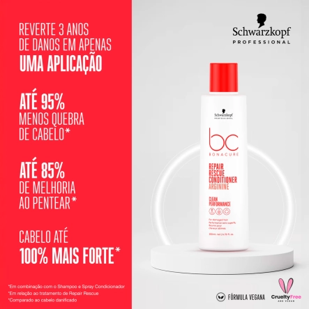 Schwarzkopf Professional BC Bonacure Repair Rescue+ - Condicionador 200ml Produto Schwarzkopf Professional BC Bonacure Repair Rescue+ - Condicionador 200ml