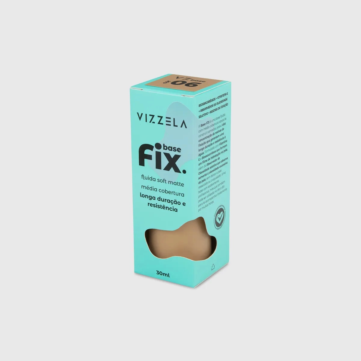 Produto: Base Líquida Fix Cor 06 Vizzela Fix 30ml