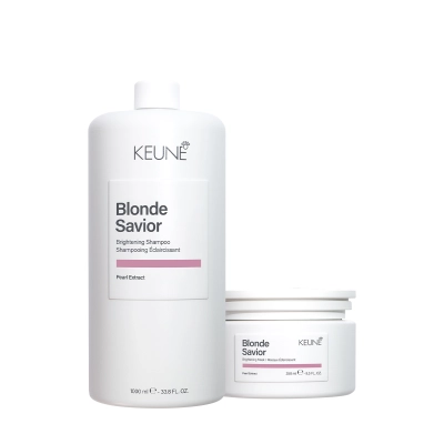 Kit Keune Blonde Savior Shampoo 1L e Máscara Capilar 250ml Produto Kit Keune Blonde Savior Shampoo 1L e Máscara Capilar 250ml