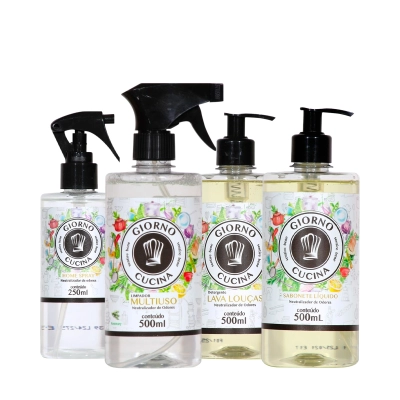 Produto: Kit Cuidado Completo para Mãos e Casa Giorno Cucina 4 Produtos
