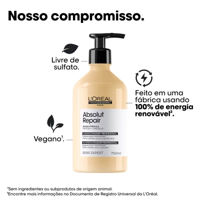 Kit Absolut Repair Shampoo Condicionador 750ml e Máscara 200g L'Oréal Professionnel Serie Expert Produto Kit Absolut Repair Shampoo Condicionador 750ml e Máscara 200g L'Oréal Professionnel Serie Expert