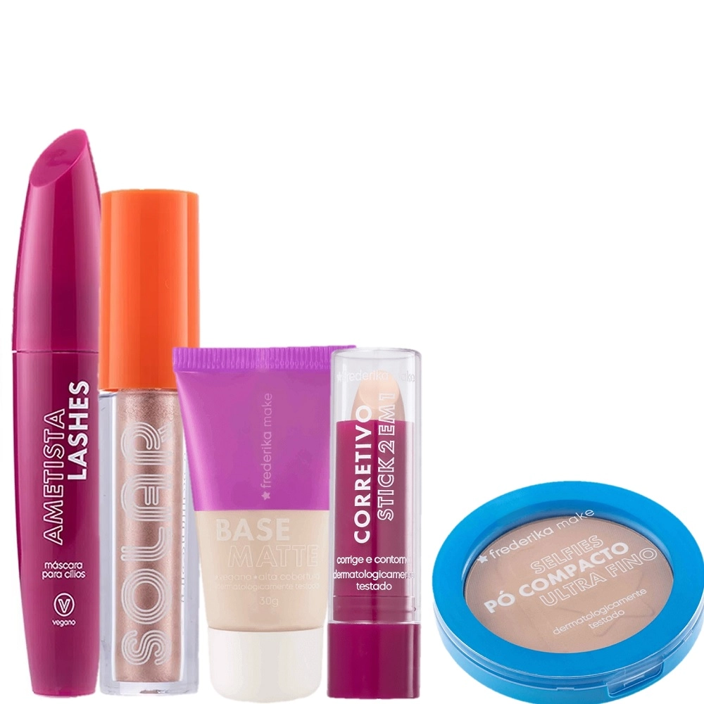 Produto: Kit Frederika Make Maquiagem Ametista (5 Produtos)