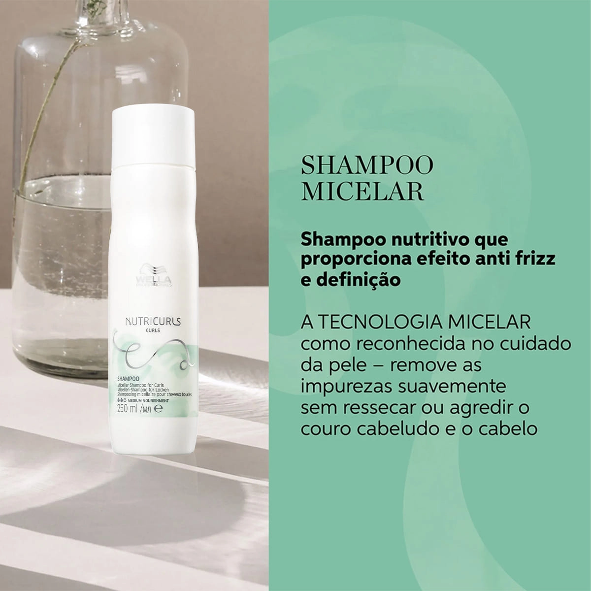 Produto: Kit Wella Professionals Nutricurls Shampoo 250ml Máscara 150ml Óleo Oil Reflections Light 30ml
