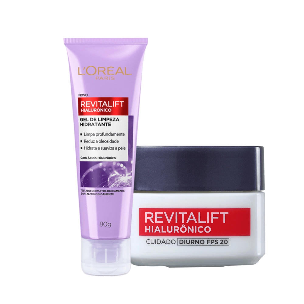 Kit L'Oréal Paris Revitalift Gel De Limpeza e Anti-Idade FPS 20 (2 Produtos) Produto: Kit L'Oréal Paris Revitalift Gel De Limpeza e Anti-Idade FPS 20 (2 Produtos)