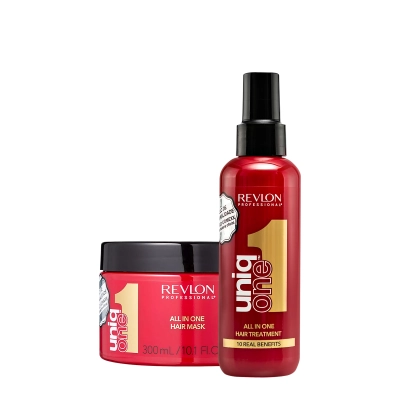 Kit Revlon Professional Uniq One All In One Máscara Leave-in (2 produtos) Produto: Kit Revlon Professional Uniq One All In One Máscara Leave-in (2 produtos)