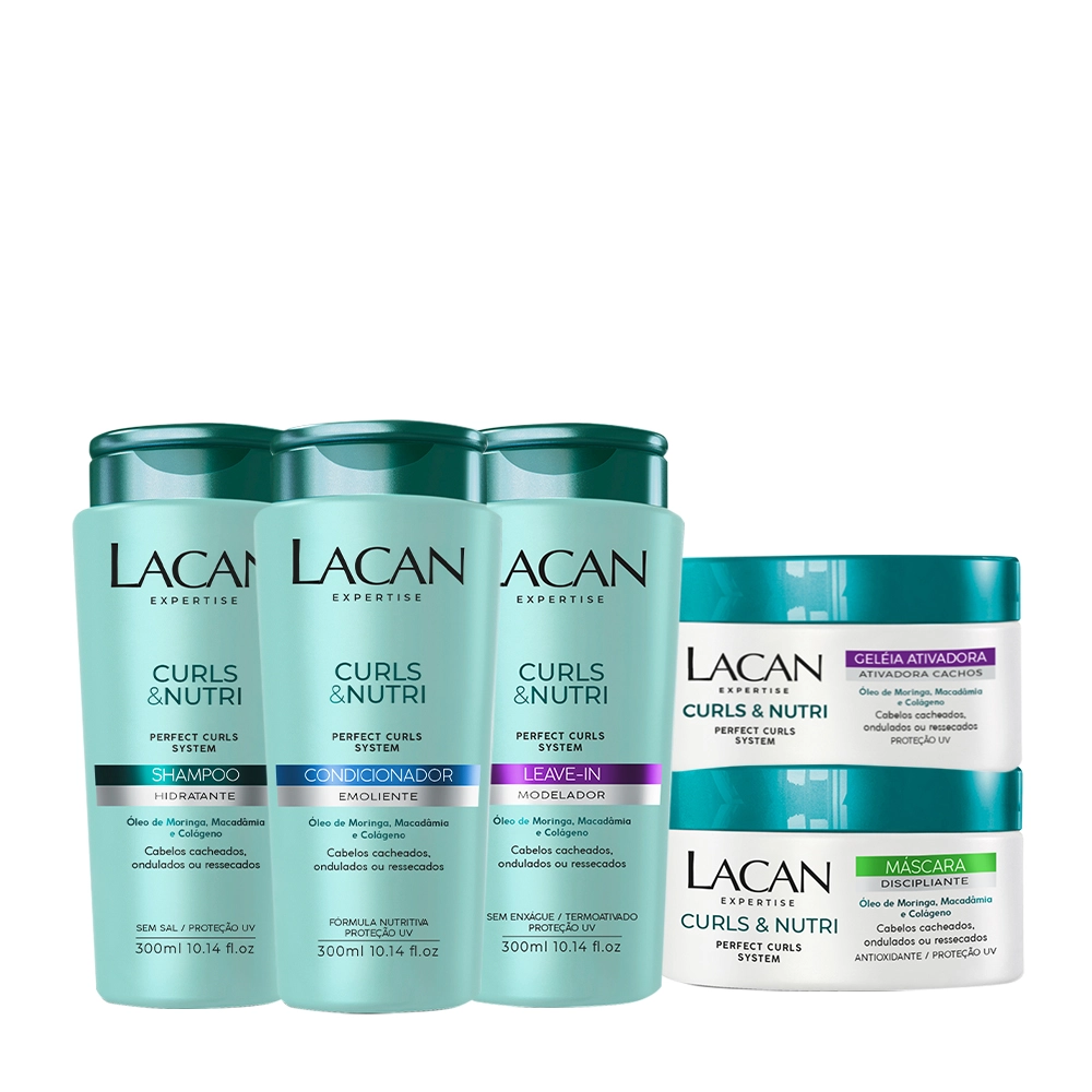 Produto: Kit Lacan Curls e Nutri Completo (5 produtos)